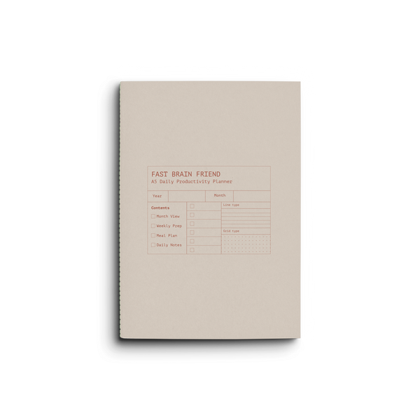 Fast Brain Daily Productivity Planner- Single Notebook