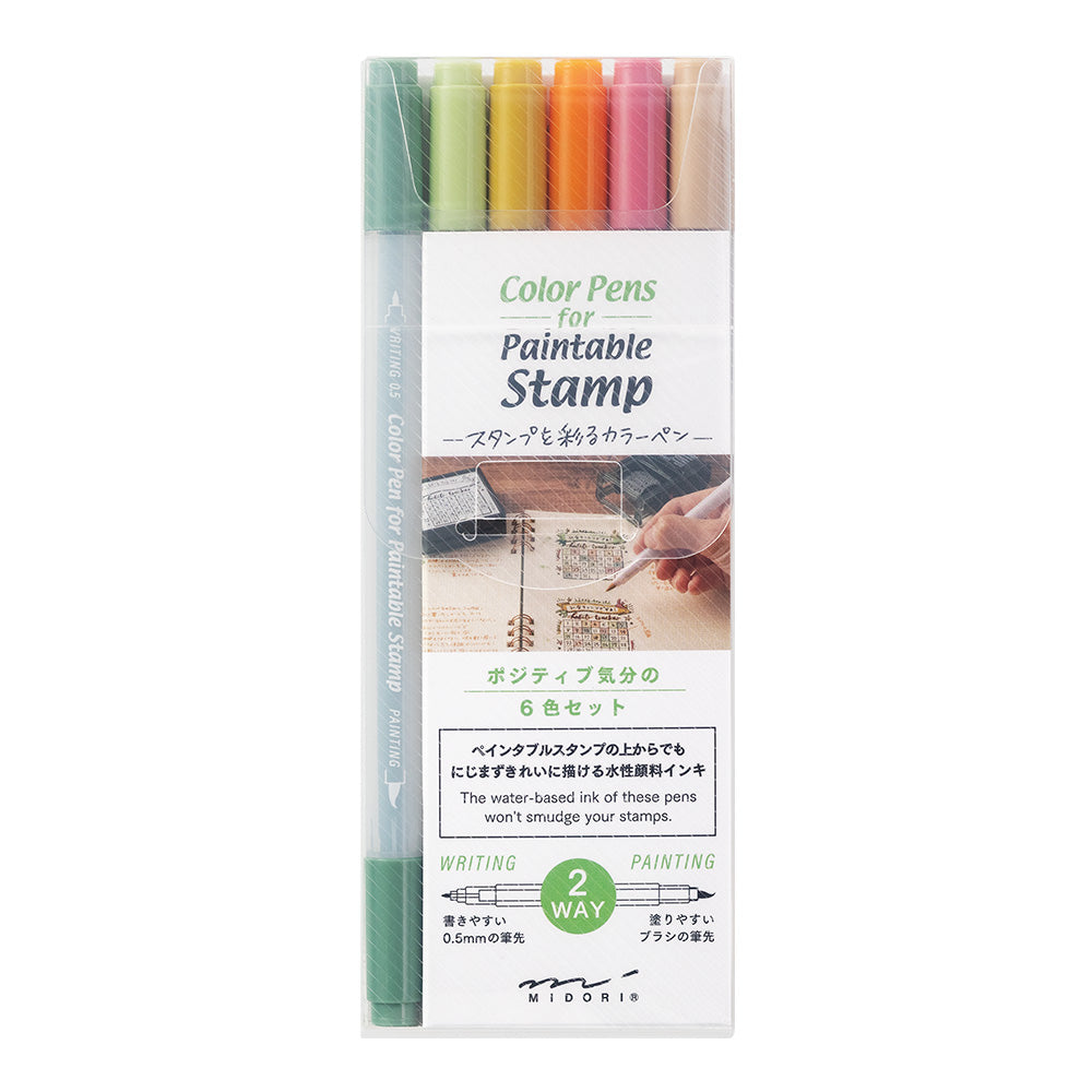 Midori Color Pen Set 6 kleuren Positive