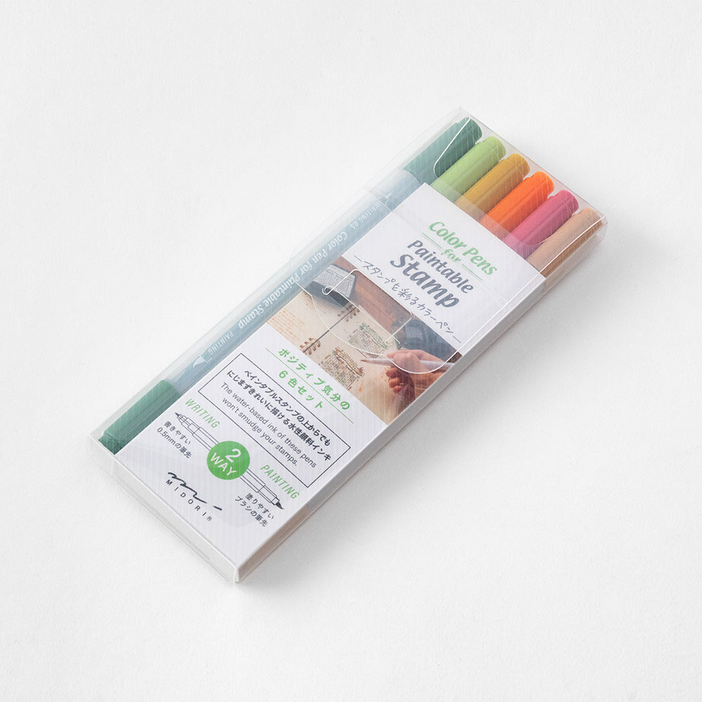 Midori Color Pen Set 6 kleuren Positive