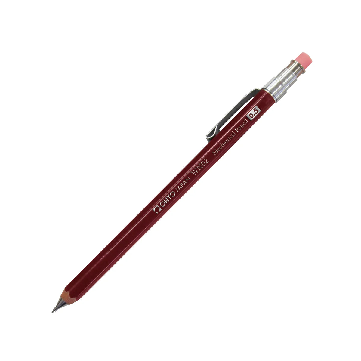 OHTO houten mini vulpotlood 0.5 mm in burgundy