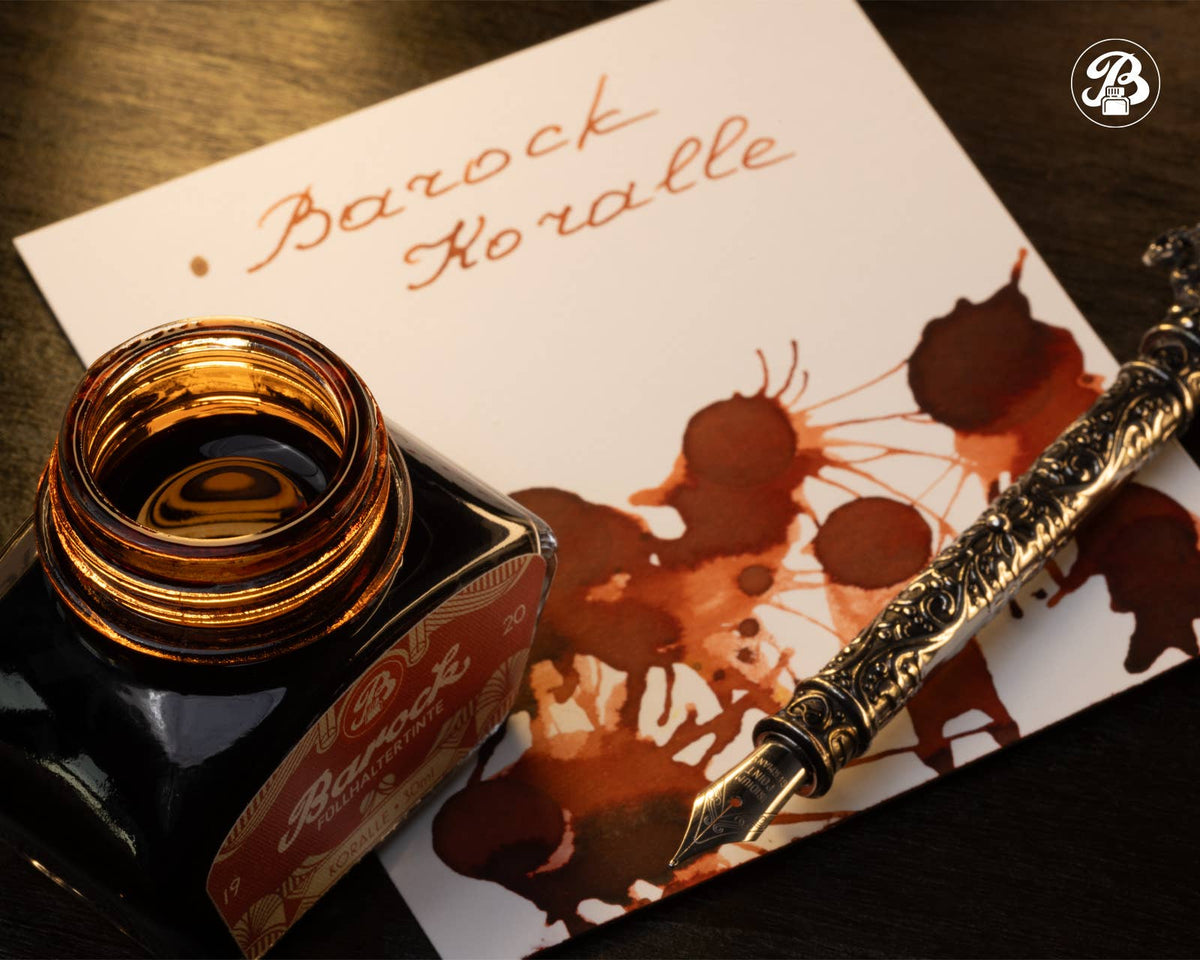 Barok 1920 schrijfkleur koraal, vulpeninkt in 30 ml